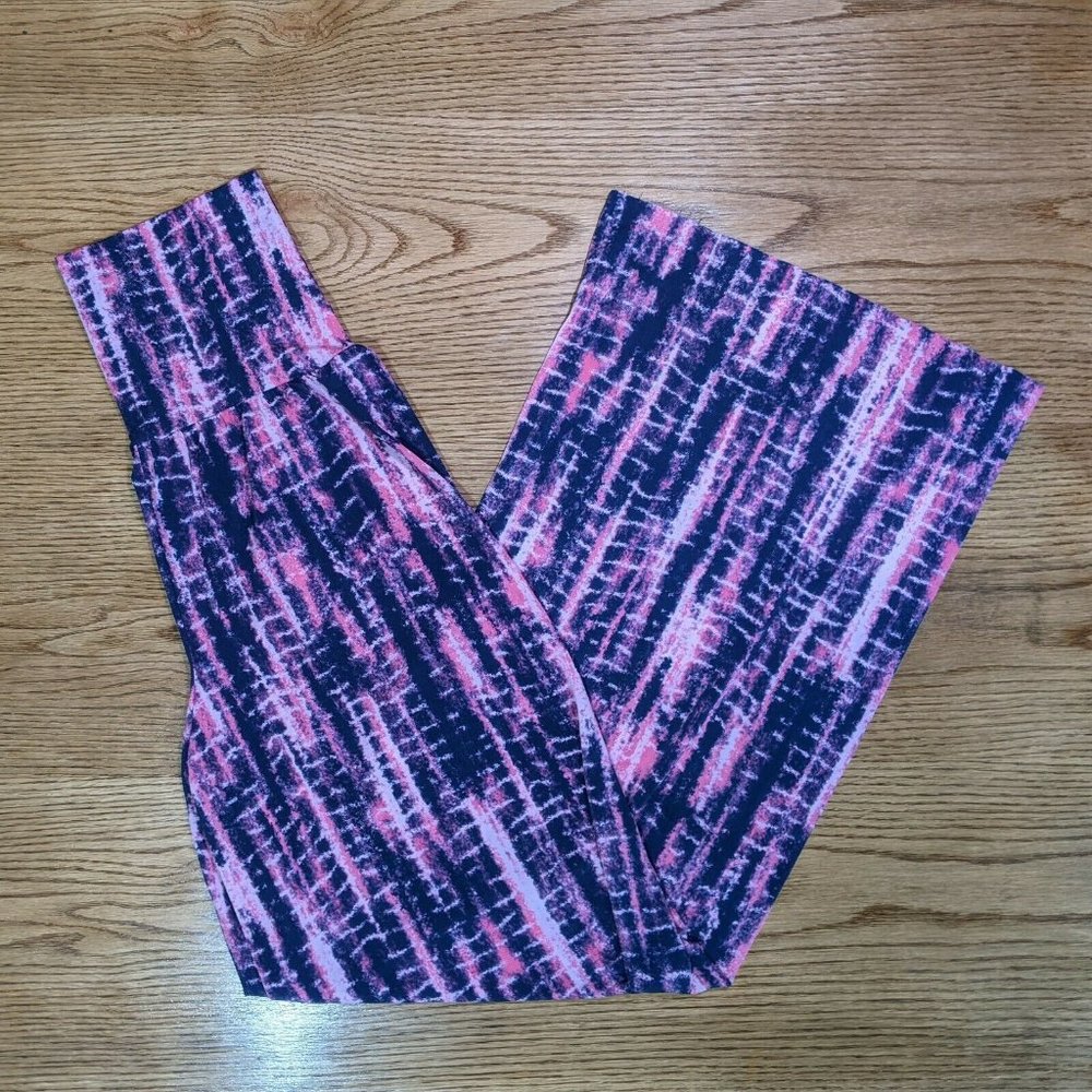 Zig Zag Stripe Purple Pink Palazzo Boho Festival Dress Pants Size Women's Med